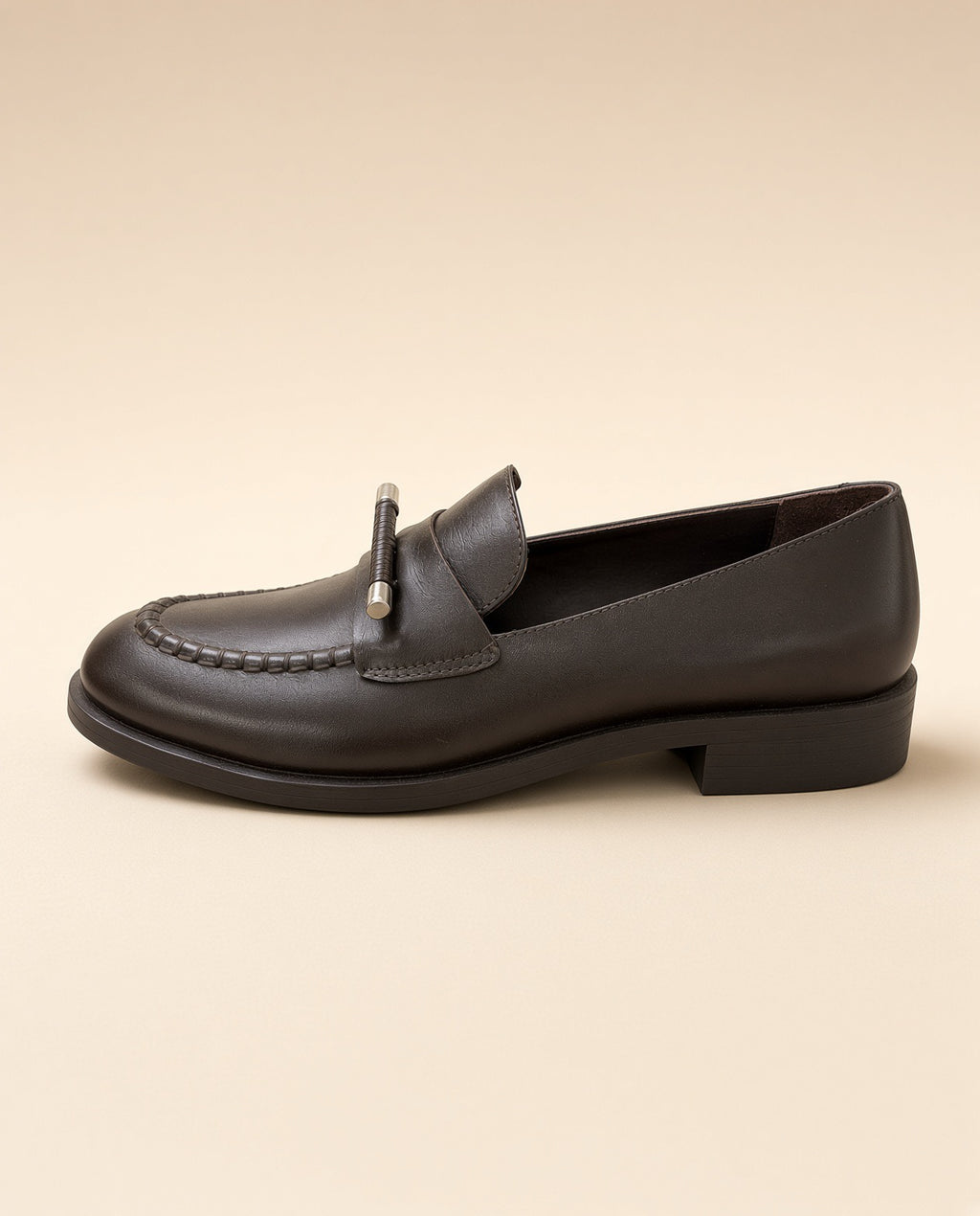 Black & Dark Brown Genuine Leather Loafers