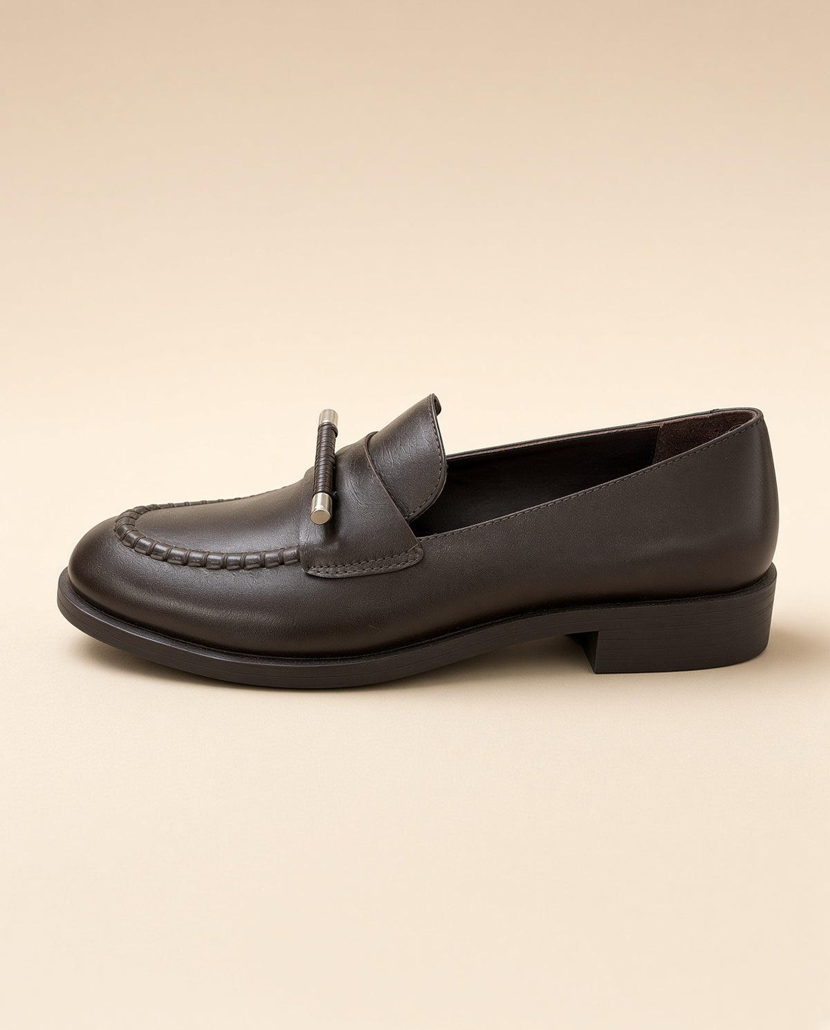 Black & Dark Brown Genuine Leather Loafers