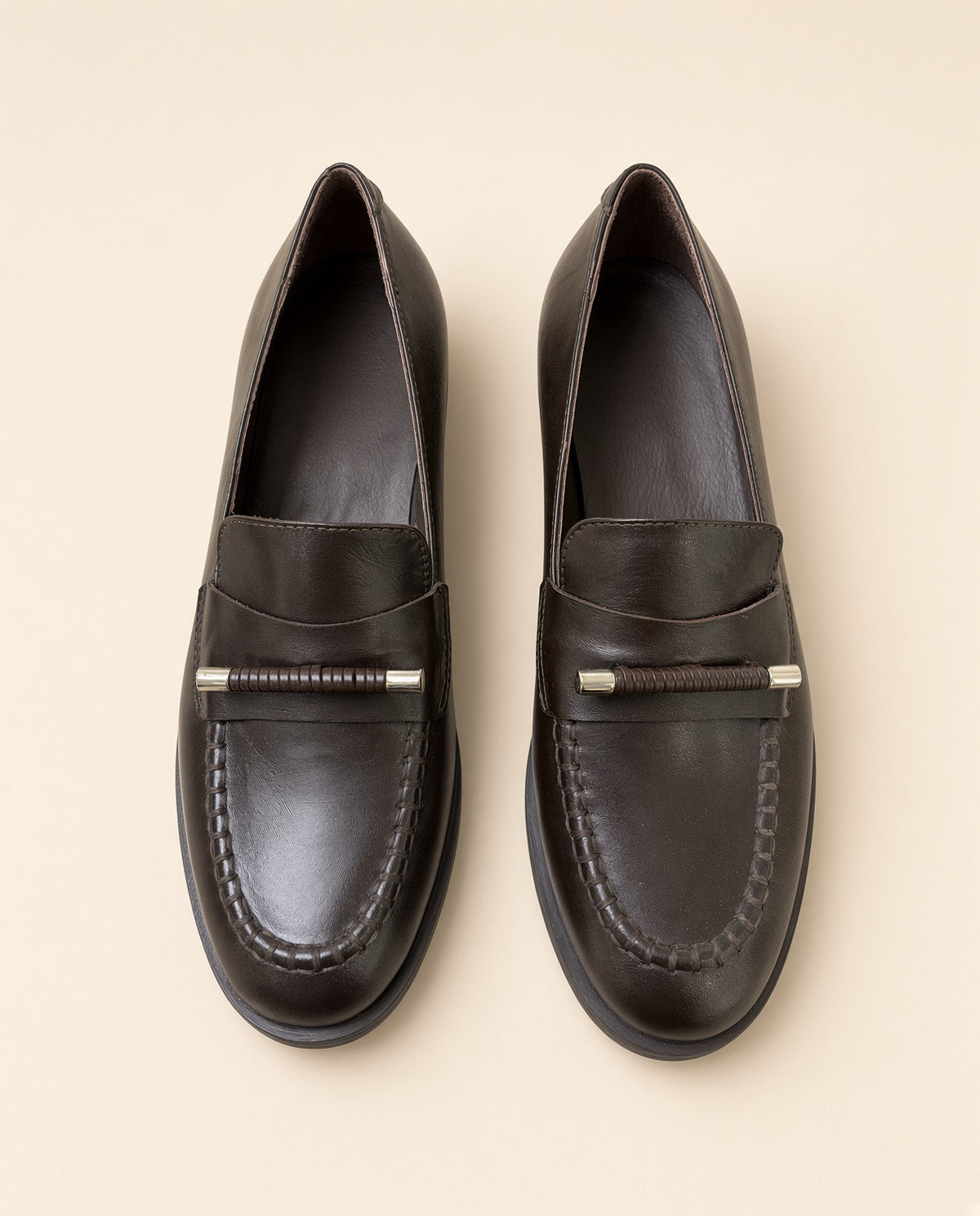 Black & Dark Brown Genuine Leather Loafers
