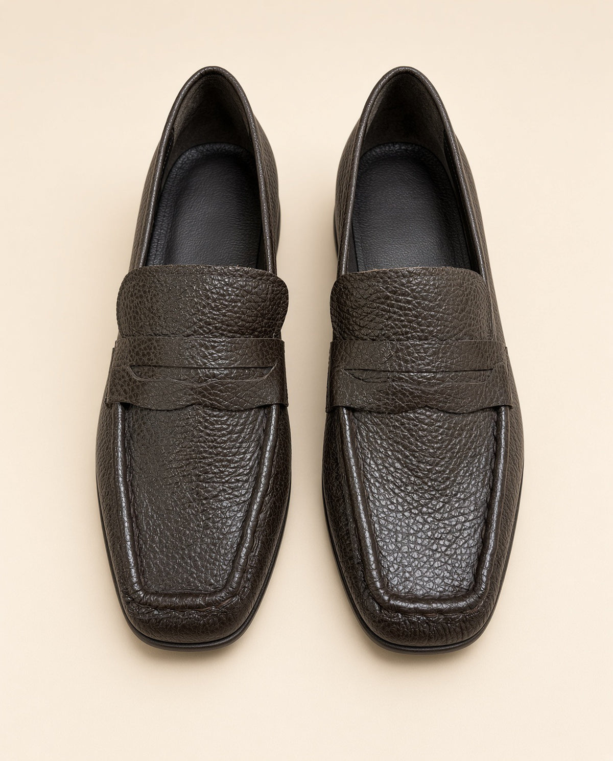 Dark Brown Leather Penny Loafers
