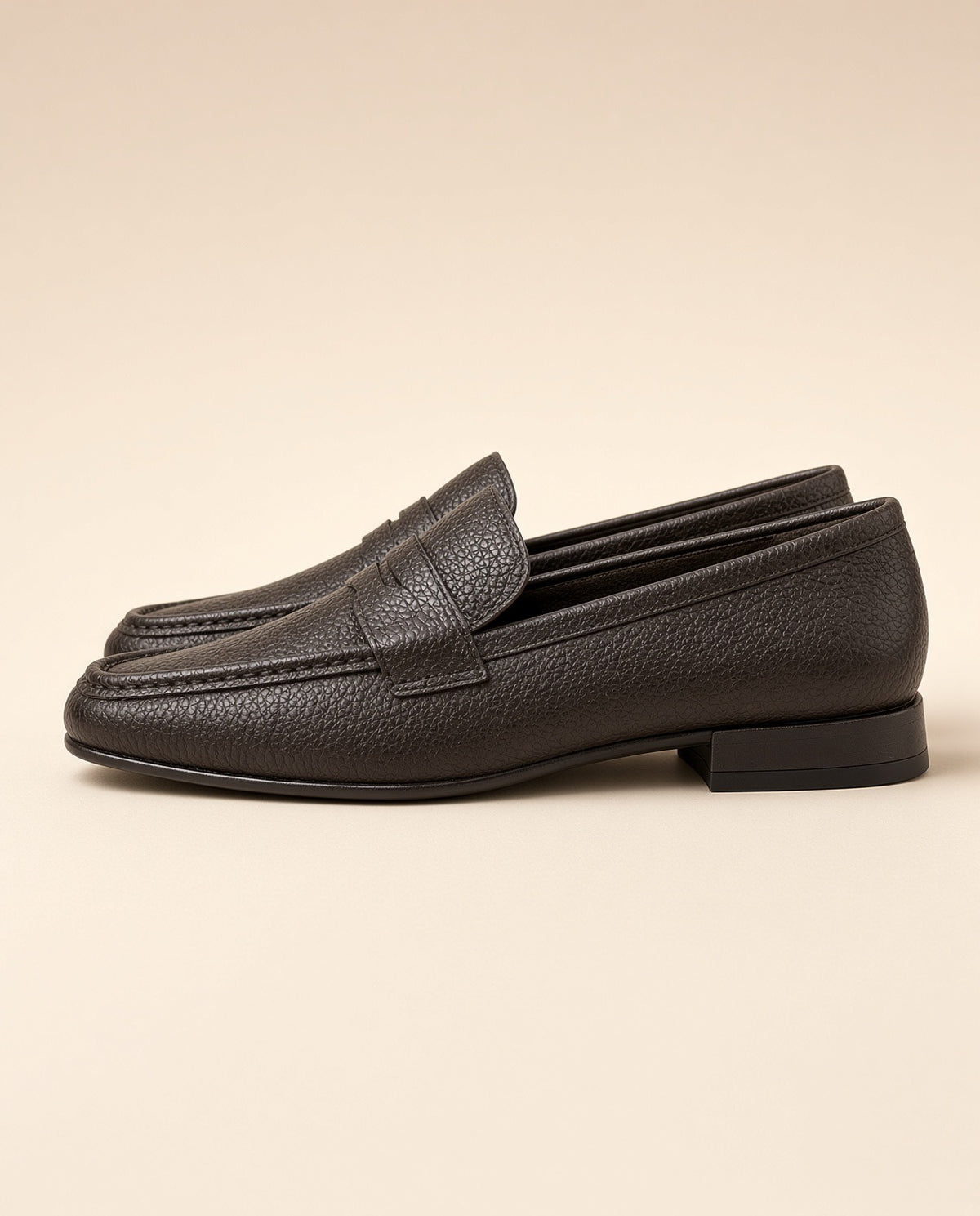 Dark Brown Leather Penny Loafers